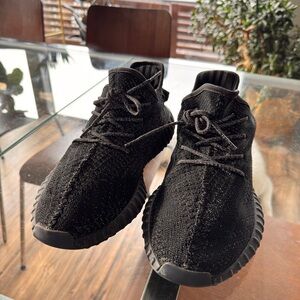 Black Adidas Yeezy Men's glow in the dark sparkle Sneakers